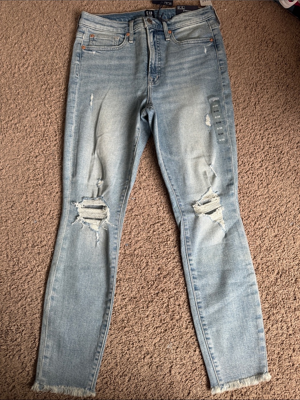 GAP Light Blue Distressed Skinny Jeans
